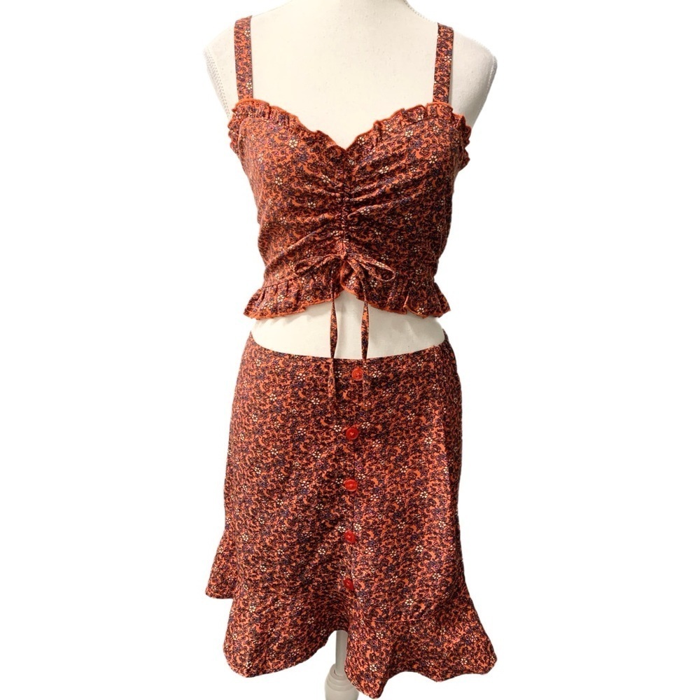 B-O-G Collective Floral Set Crop Top and Skirt Size M - Picture 2 of 12